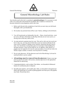 General Microbiology Lab Rules
