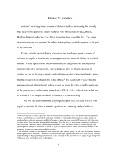 5. Options for calibrating intuition