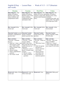 English II Prep - Lesson Plans - Week of 11/3 – 11/7 (Structure and