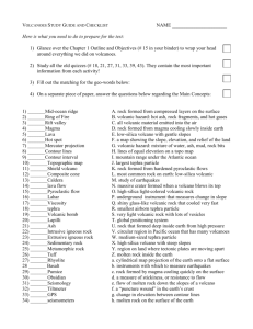 VOLCANOES STUDY GUIDE AND CHECKLIST