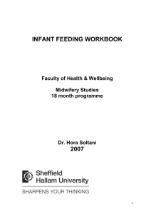 Infant feeding workbook