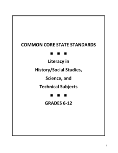 Literacy in History/Social Studies, Science & Technical Subjects 6-12