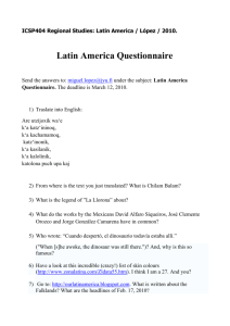 ICSP404 Regional Studies: Latin America / López / 2010. Latin