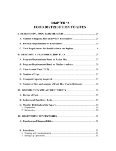 Food Distribution to Sites - Food Security and Nutrition Network