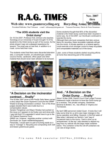 1 R.A.G. TIMES “The UOG students visit the Ordot dump” On 16.Oct