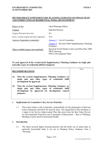 REVISED Draft Supplementary planning Guidance ON SINGLE