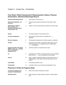 Answer Key - Worksheets - Content of the Patient Records