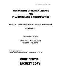 CNS Infections Faculty Copy - Page 1 VIROLOGY CASE