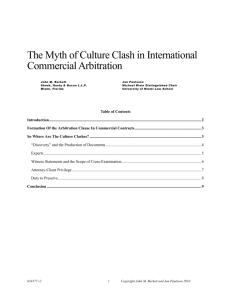 The Myth of Culture Clash in International Commercial Arbitration