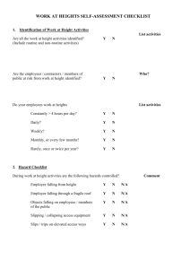 WORK AT HEIGHTS SELF-ASSESSMENT CHECKLIST