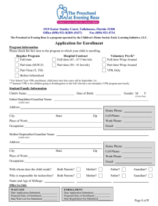 Application for Enrollment - Children`s Home Society of Florida