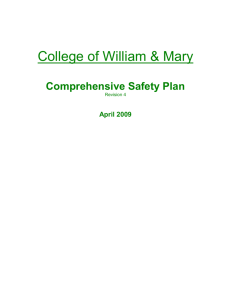 Comprehensive Safety Plan - College of William and Mary