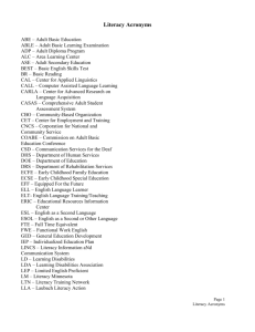 Literacy Acronyms - Saint Paul Community Literacy Consortium