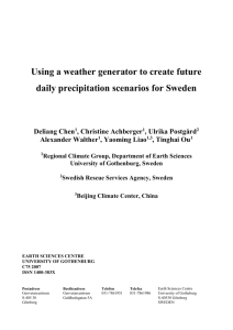 Precipitation in Sweden and Norway a summary of Christine`s