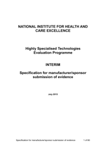 Highly Specialised Technologies Interim evidence
