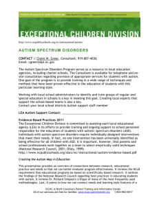 autism spectrum disorders - Exceptional Children`s Assistance Center