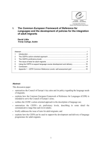 The Common European Framework of Reference for Languages