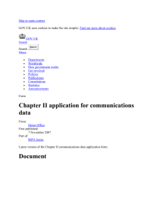 Chapter II application for communications data - Publications