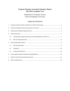 Program Outcome Assessment Summary Report - EWU