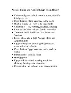 Ancient China and Ancient Egypt Exam Review