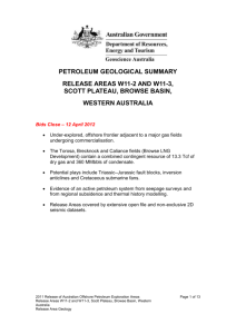 Geology Scott Plateau - Offshore Petroleum Exploration Acreage