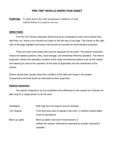 PRE-TRIP VEHICLE INSPECTION SHEET