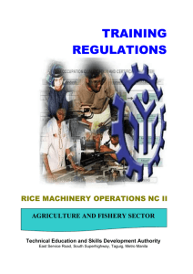 rice machinery operation nc ii