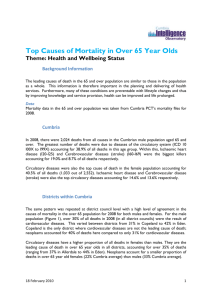 Top Causes of Mortality in Over 65 Year Olds