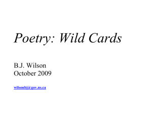 Poetry: Wild Cards