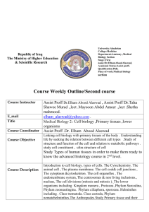 Course Weekly Outline/Second coarse Course Instructor Assist Proff