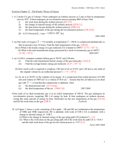 Exercise Chapter 20 : Heat and First Law of Thermodynamics