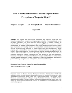 How well do Institutional Theories Explain Firms` Perceptions of