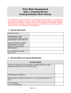 Open sources: Risk assessment form