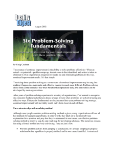 Six Problem Solving Fundamentals