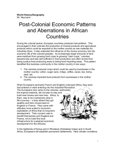 Africa: Postcolonial One Crop Economies