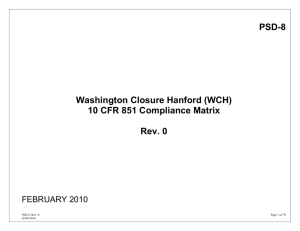 10CFR851 Compliance Matrix - Washington Closure Hanford