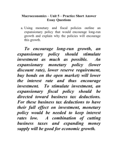 Macroeconomics – Unit 5 – Practice Short Answer Essay