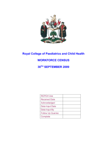 workforce census - Royal College of Paediatrics and Child Health