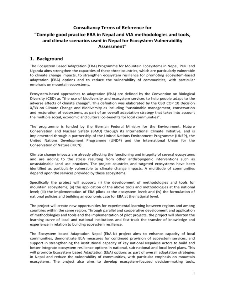 Draft Consultancy Terms Of Reference For