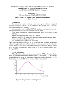 Comparative analysis of the meteorological data acquired on