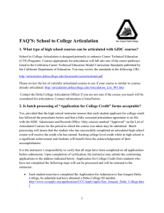 FAQ`S: School to College Articulation