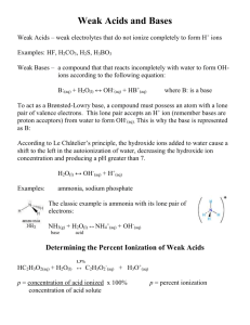 Weak Acids and Bases