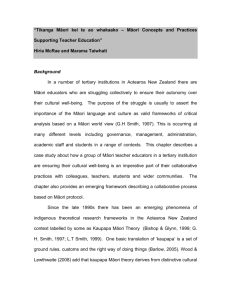 Background information 18. M-üori Concepts and Practices