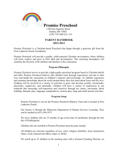 Promise Preschool - First Lutheran Church