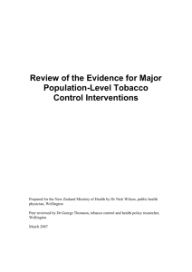 Review of the Evidence for Major Tobacco