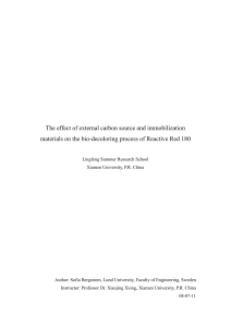 The effect of external carbon source and immobilization materials on