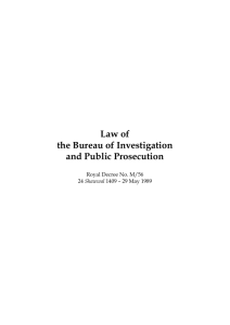 Law of the Bureau of Investigation and Public Prosecution