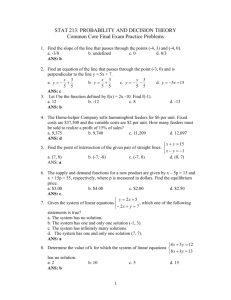 STAT 213: PROBABILITY AND DECISION THEORY