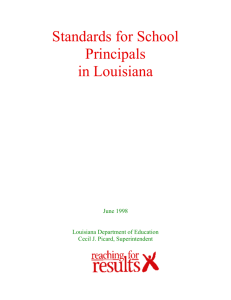 Standards for School Principals - Louisiana Department of Education