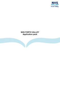 NHS FORTH VALLEY Application pack Guidance for completing the
